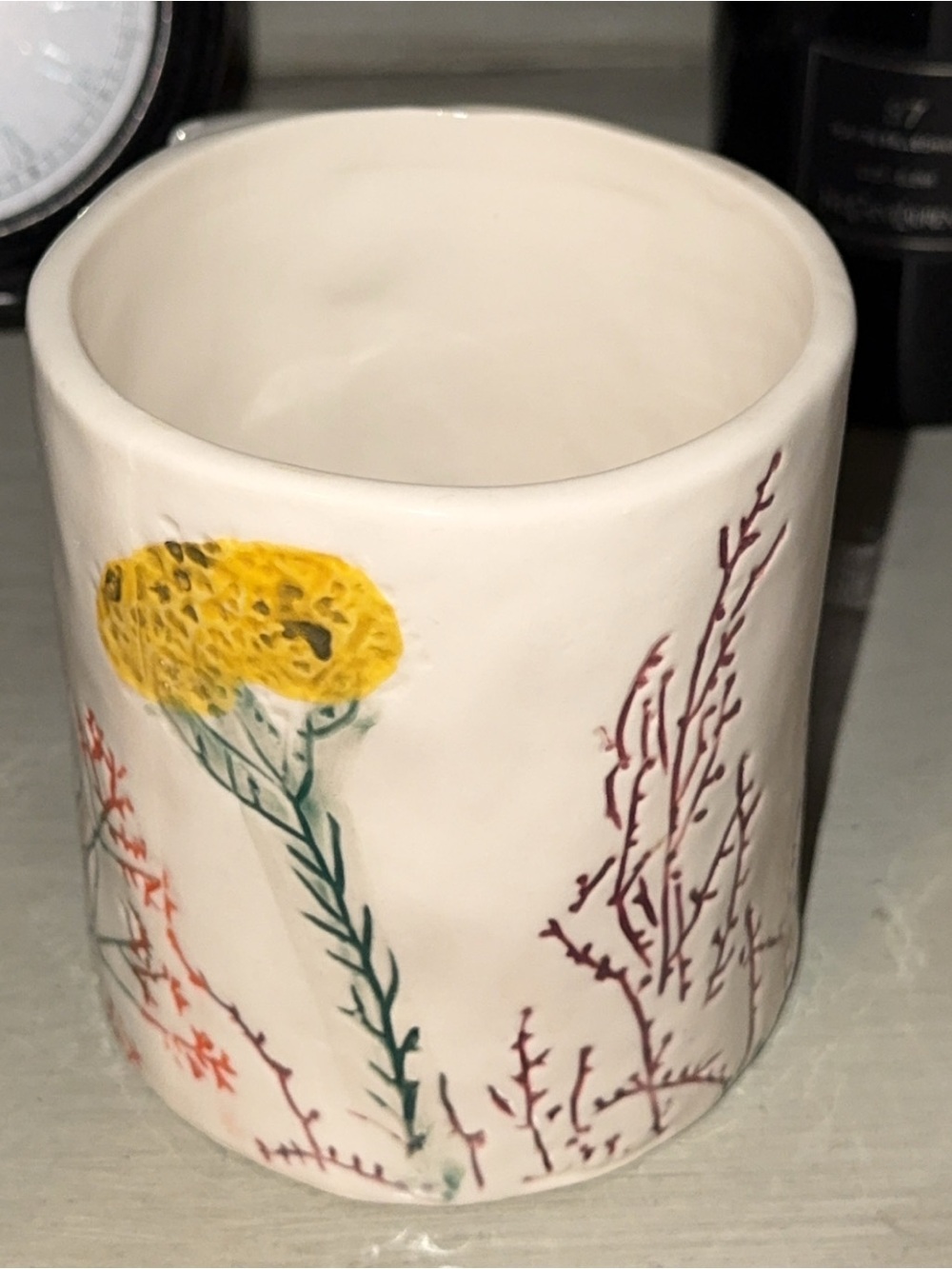 ANTHROPOLOGIE Dagny Monogram Coffee Tea Mug Cup 14.5oz Hand painted Stoneware - Picture 5 of 10
